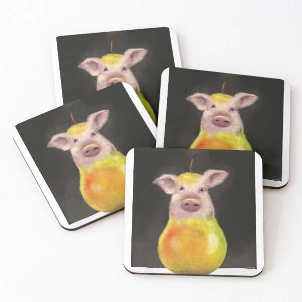 Item preview, Pear Pig / Super Food Collection designed and sold by ink-black-white.