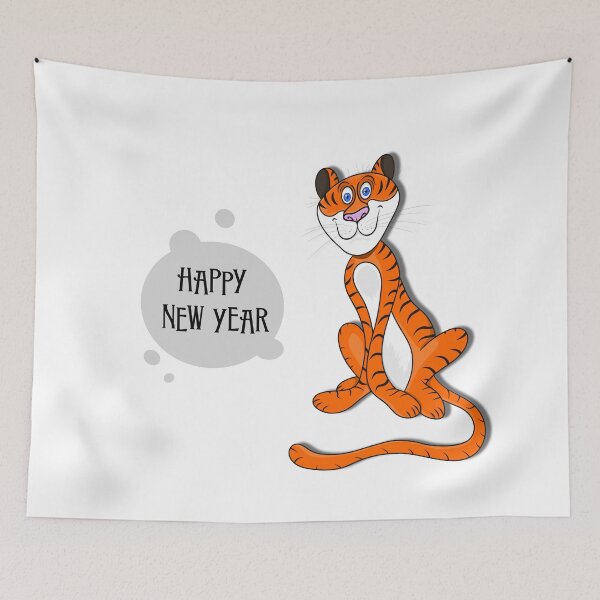 Item preview, New Year's Eve Striped Tiger designed and sold by Prof209.