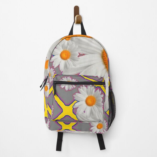 Item preview, WHITE GARDEN DAISIES GREY-YELLOW ABSTRACT PATTERN ART designed and sold by sharlesart.
