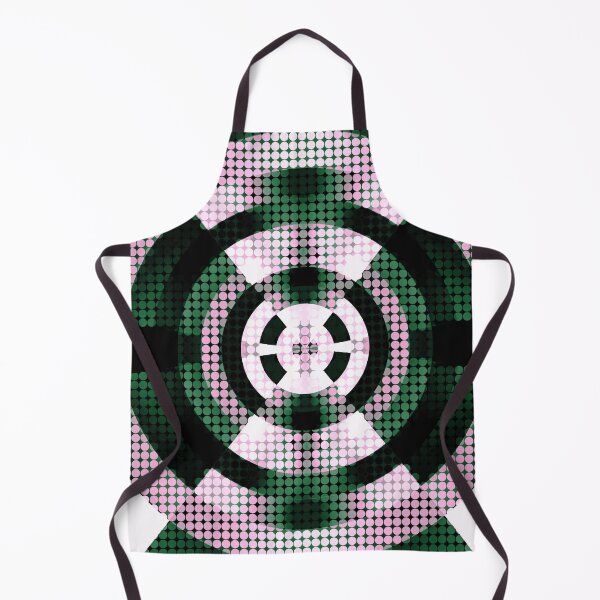 Item preview, graphic design geometric symmetry circle pattern abstract background in green pink designed and sold by Mrvell.