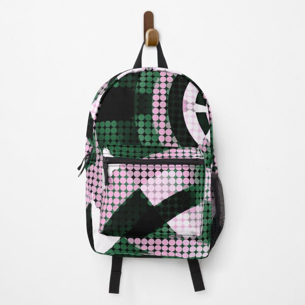 Item preview, graphic design geometric symmetry circle pattern abstract background in green pink designed and sold by Mrvell.
