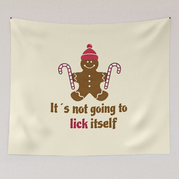 Item preview, It´s Not Going To Lick Itself. Sweet Gingerbread Man With Candy Cone Christmas designed and sold by Rebel-Design.