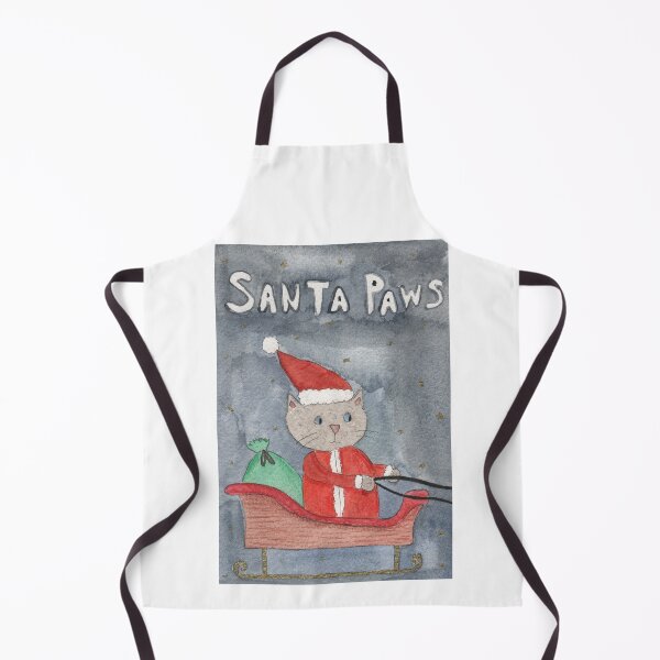 Item preview, Santa paws cat Christmas watercolour designed and sold by Charlotsart .