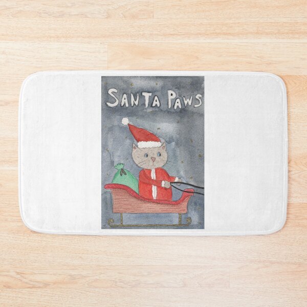 Item preview, Santa paws cat Christmas watercolour designed and sold by Charlotsart .