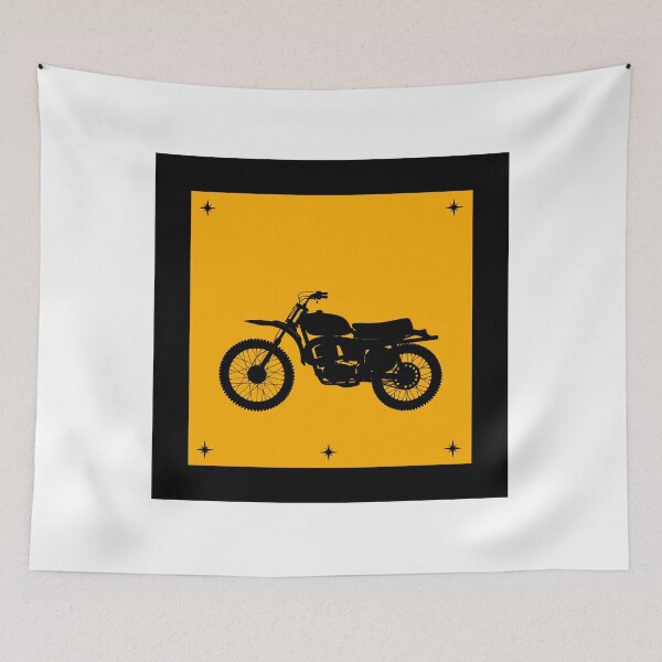 Item preview, Black motorcycle on yellow background designed and sold by jsebouvi.