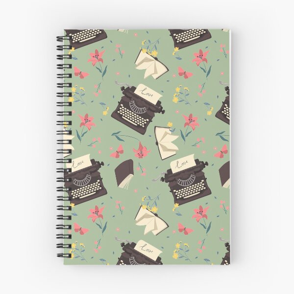 Item preview, pattern with typewriters and books designed and sold by burbura.
