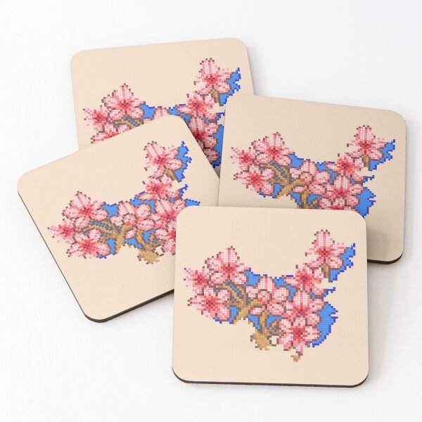 Item preview, Pixel 8-bit plum blossom China designed and sold by Bri Lantrip.