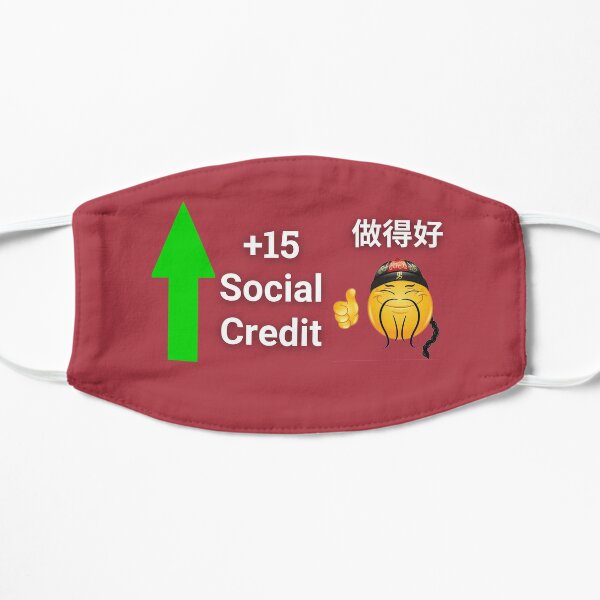+15 Social Credit Meme - Chinese Social Credit Points China Social Credit System Flat Mask