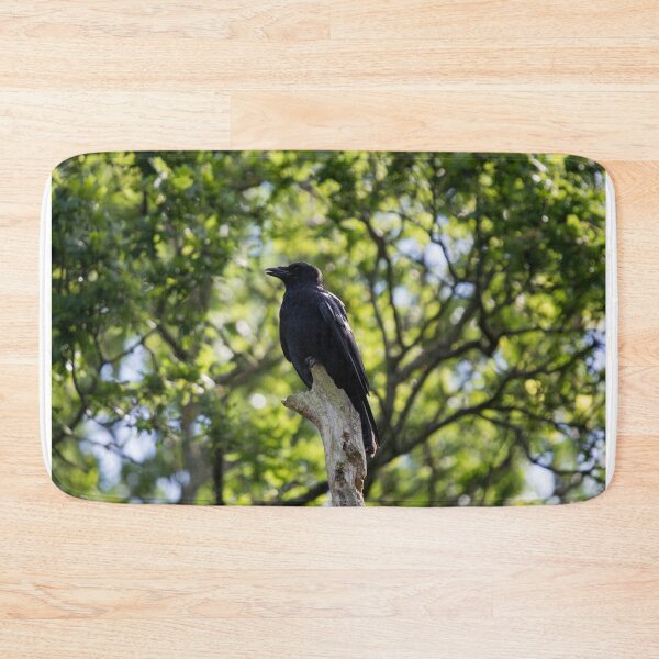 Item preview, A crow sits on top of a tree branch designed and sold by RumRagephotos.