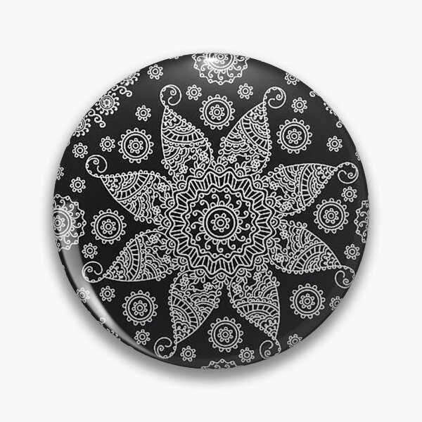 Item preview, bandana, black and white bandana, henna pattern, middle eastern pattern, persian rug,  designed and sold by Nostrathomas66.