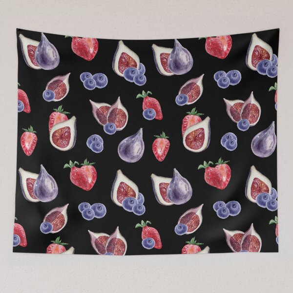 Item preview, Watercolor Fig and Strawberry|Strawberry and Fig Pattern designed and sold by yousseftalat2.