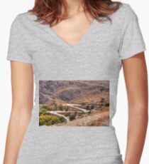 The long and winding road Women's Fitted V-Neck T-Shirt