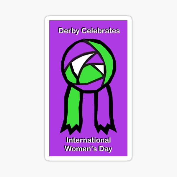Modern Suffragette Rosette - Derby celebrates International Women's Day Sticker