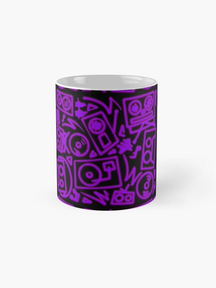 Alternate view of Purple Glow Music Hip Hop Pattern Coffee Mug
