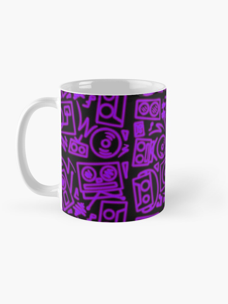 Alternate view of Purple Glow Music Hip Hop Pattern Coffee Mug