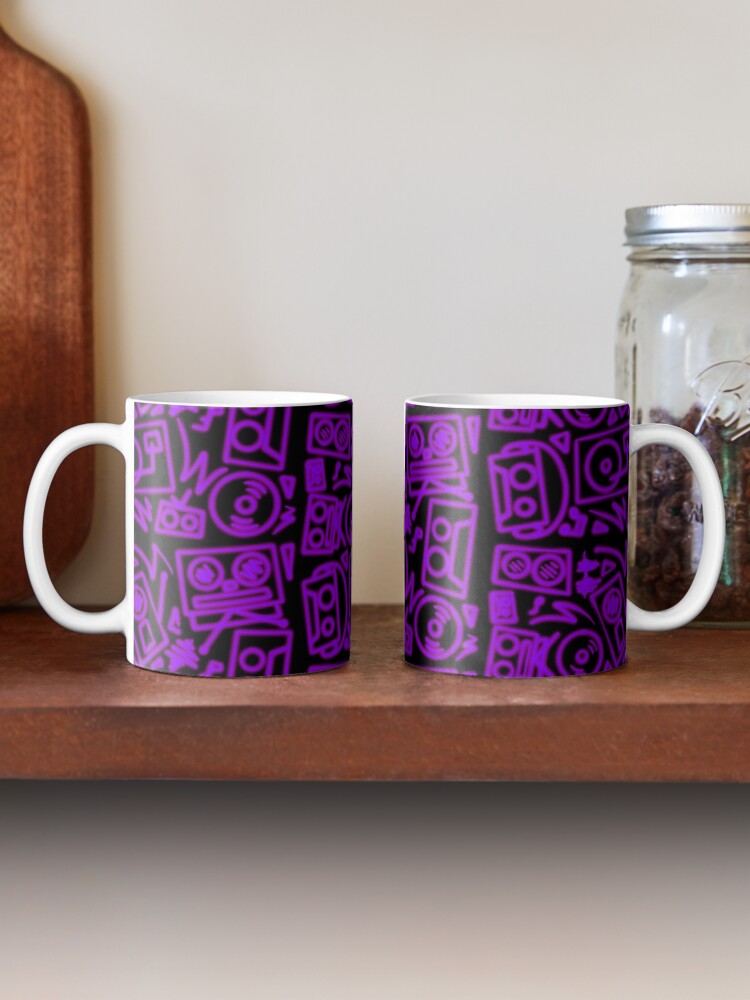 Alternate view of Purple Glow Music Hip Hop Pattern Coffee Mug