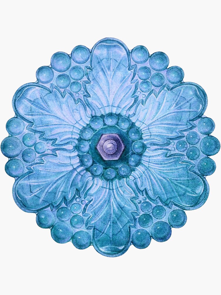 "Blue Flower Aesthetic Drawing" Sticker for Sale by TheHyggeLab Redbubble