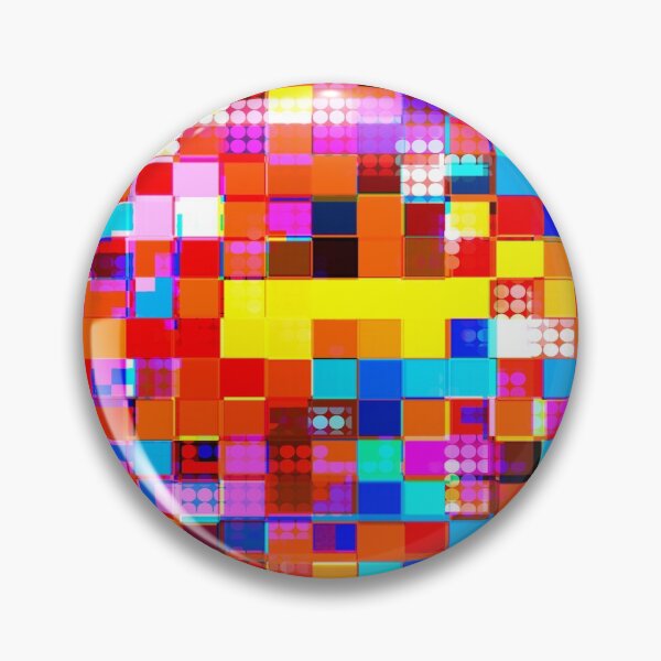 Item preview, graphic design geometric circle pattern and square pattern abstract background in red pink blue yellow designed and sold by Mrvell.