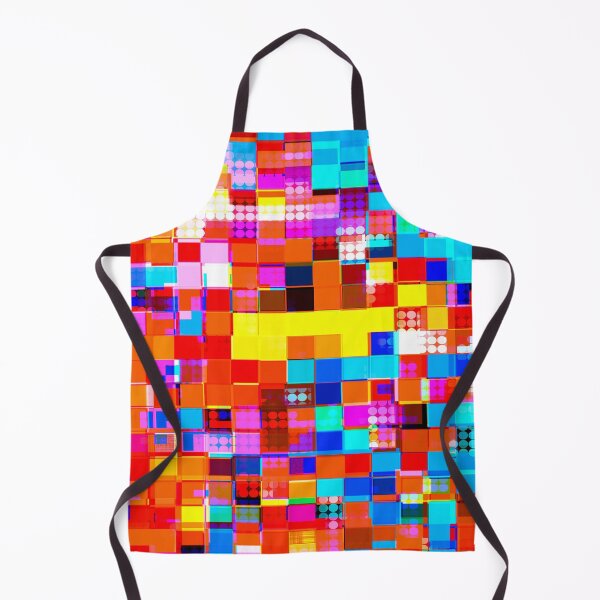 Item preview, graphic design geometric circle pattern and square pattern abstract background in red pink blue yellow designed and sold by Mrvell.