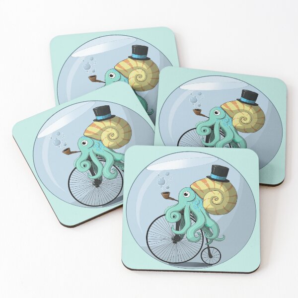 Item preview, Mr Squid on a penny farthing designed and sold by rsutton.