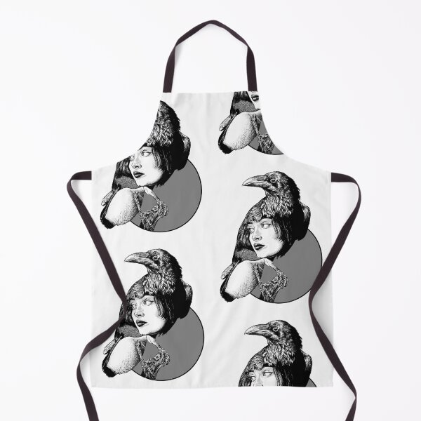 Item preview, Raven-a portrait (Monochromatic illustration on white) designed and sold by Anicatattoos.