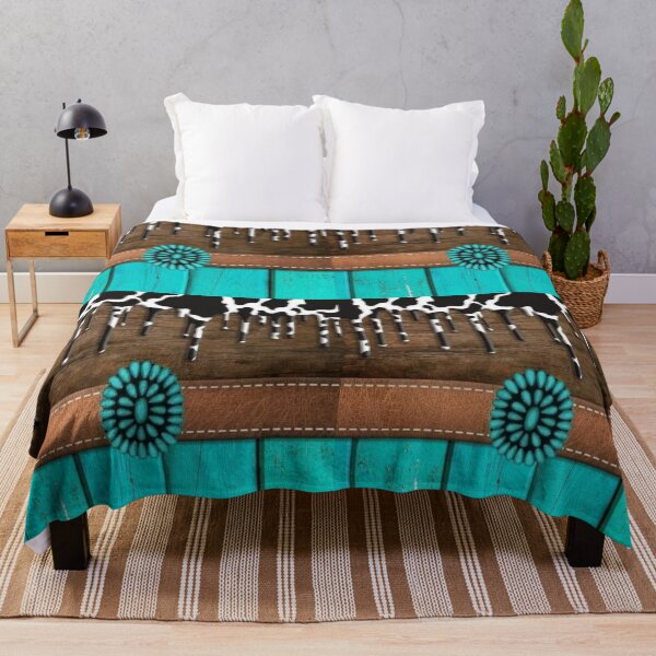 Item preview, Turquoise Leather Cowprint designed and sold by Dana Burke.