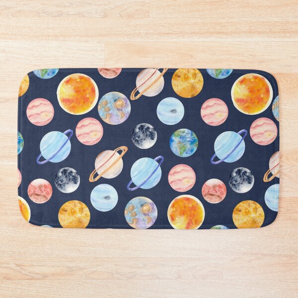 Item preview, Planets | Watercolor | Navy Texture designed and sold by Harpley Design Studio.