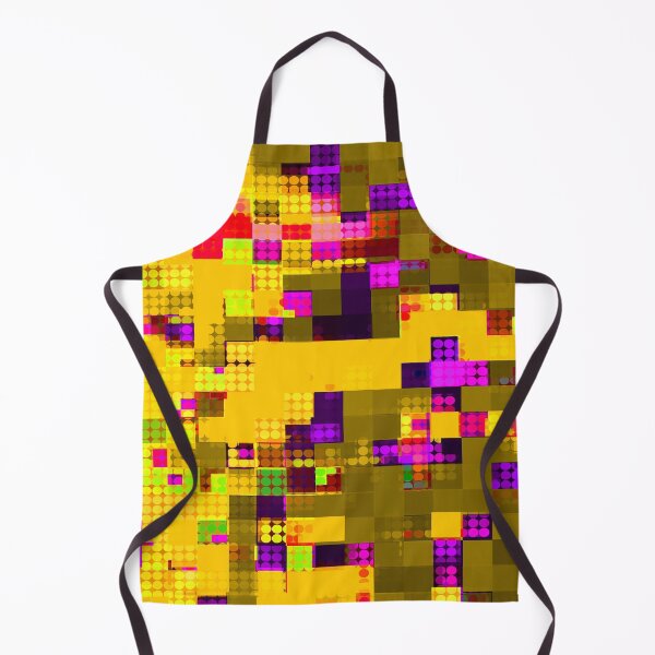 Item preview, graphic design geometric circle pattern and square pattern abstract background in yellow brown pink purple designed and sold by Mrvell.