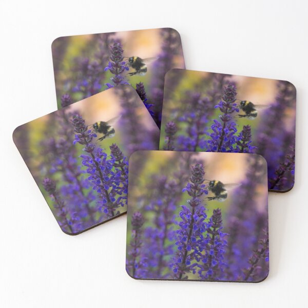Item preview, Bumble bee lands on a stalk of flowering sage designed and sold by RumRagephotos.