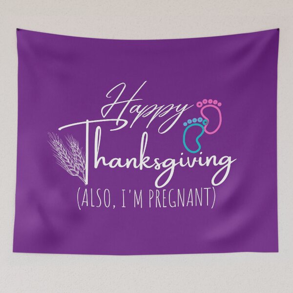 Item preview, Happy Thanksgiving Also I'm Pregnant - Thanksgiving Pregnancy Announcement - Funny Maternity Tee - Pregnancy Fall designed and sold by TimaDesign.