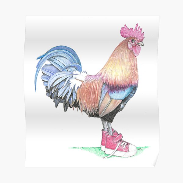 Rooster in Toddler Sneakers Poster