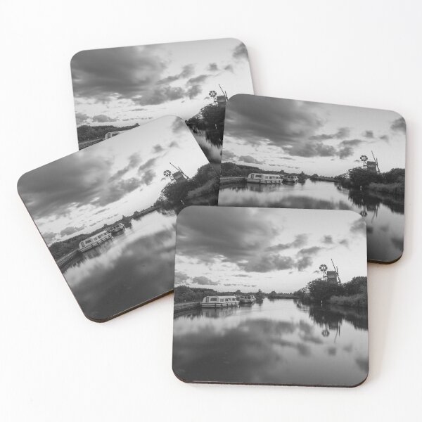 Item preview, Black and white Norfolk Broads windmill sunset designed and sold by cdkphotos.