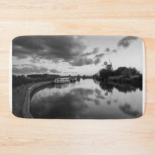 Item preview, Black and white Norfolk Broads windmill sunset designed and sold by cdkphotos.