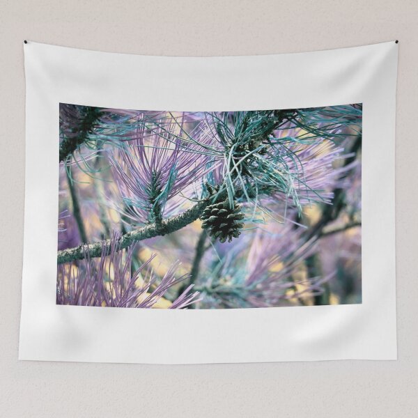 Item preview, Fantasy Pine Branch with Pine Cone Turquoise and Violet designed and sold by JariHawk.