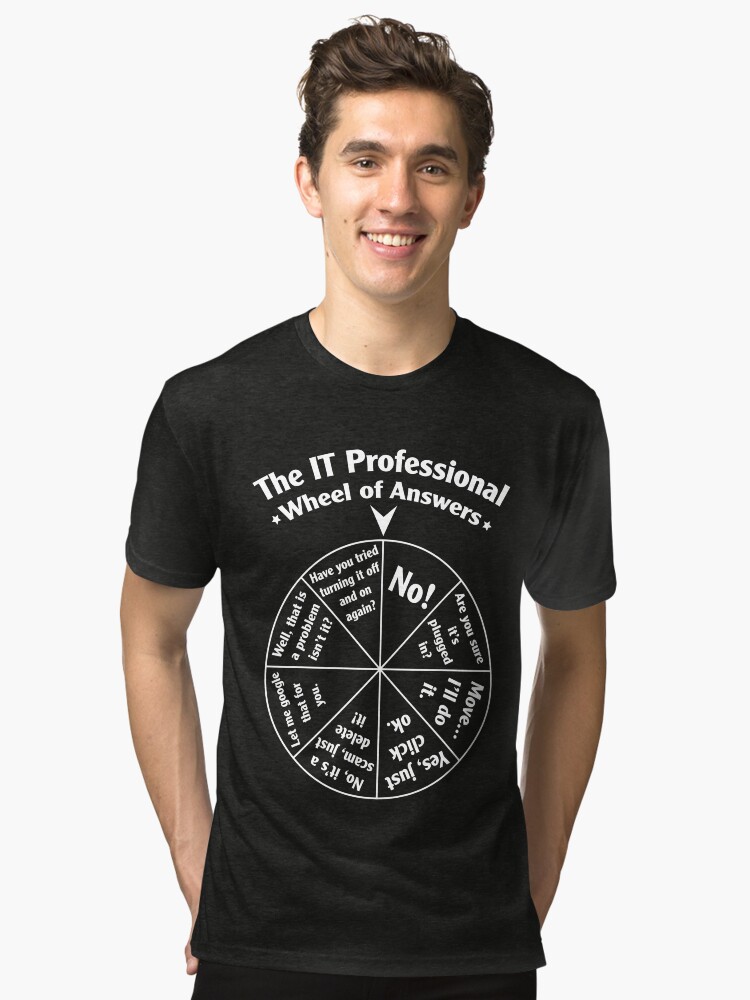 Thumbnail 1 of 7, Tri-blend T-Shirt, The IT Professional Wheel of Answers. designed and sold by OffensiveFun.