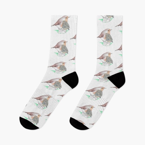 Item preview, UK Robin and Chick in Tennis Shoes designed and sold by JimsBirds.