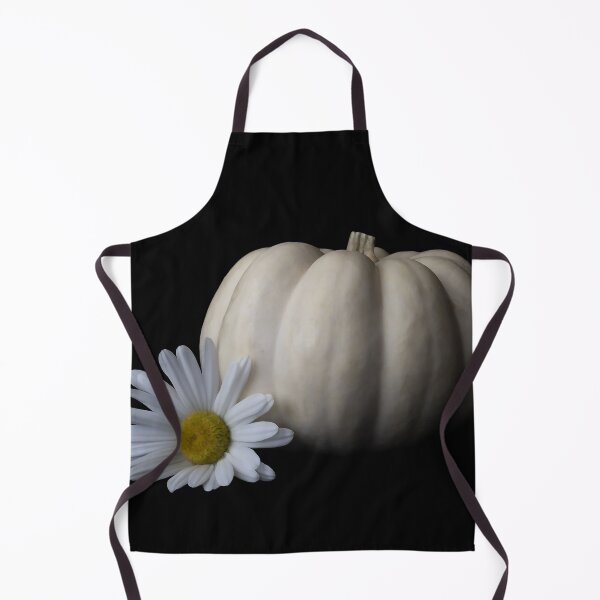 Item preview, White Pumpkin and Daisy Flower on Black Background- Season designed and sold by Lisa Thomas.