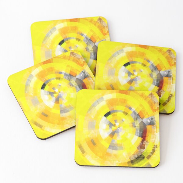 Item preview, graphic design geometric circle pattern abstract background in yellow brown designed and sold by Mrvell.