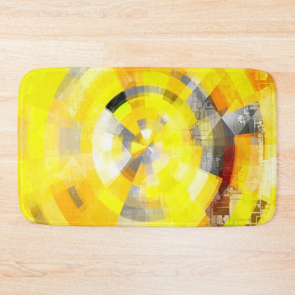 Item preview, graphic design geometric circle pattern abstract background in yellow brown designed and sold by Mrvell.