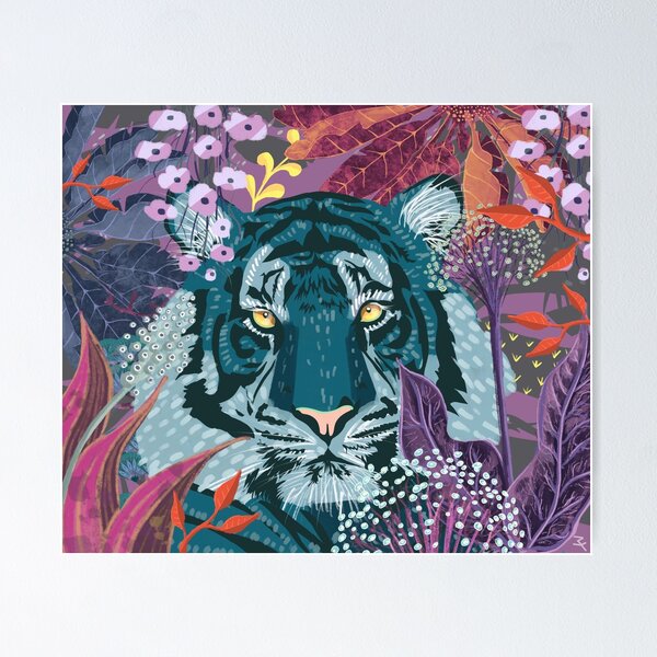 Item preview, Tiger floral - Posters designed and sold by FrancoArt.