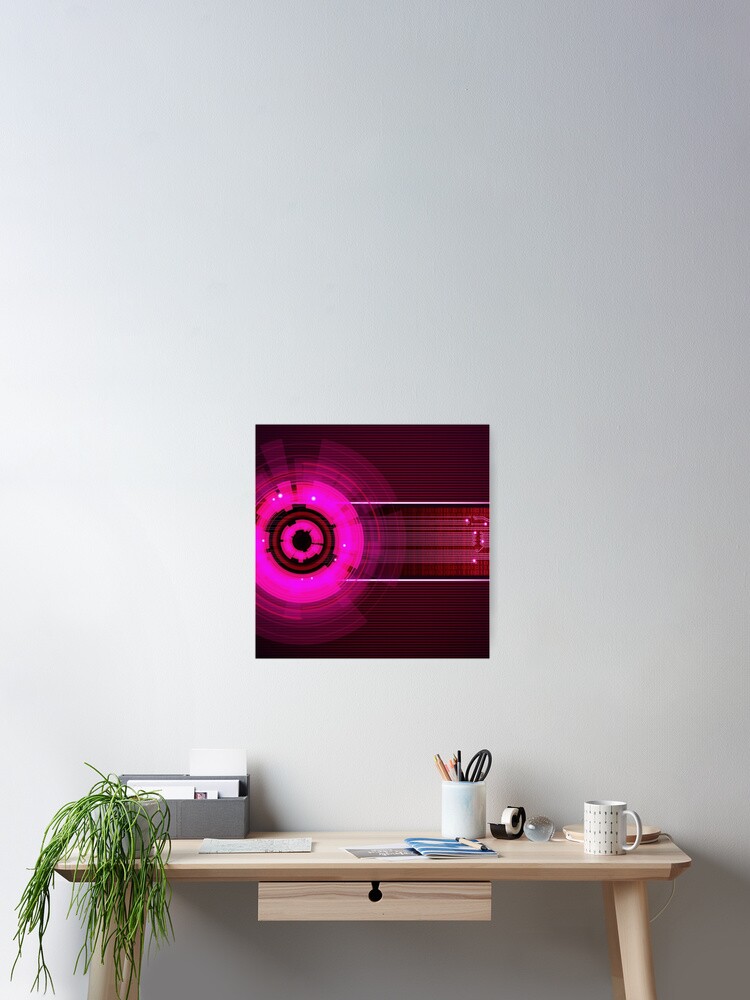 Thumbnail 2 of 3, Poster, Pink Digital Matrix Explosion Design designed and sold by NexusArts.