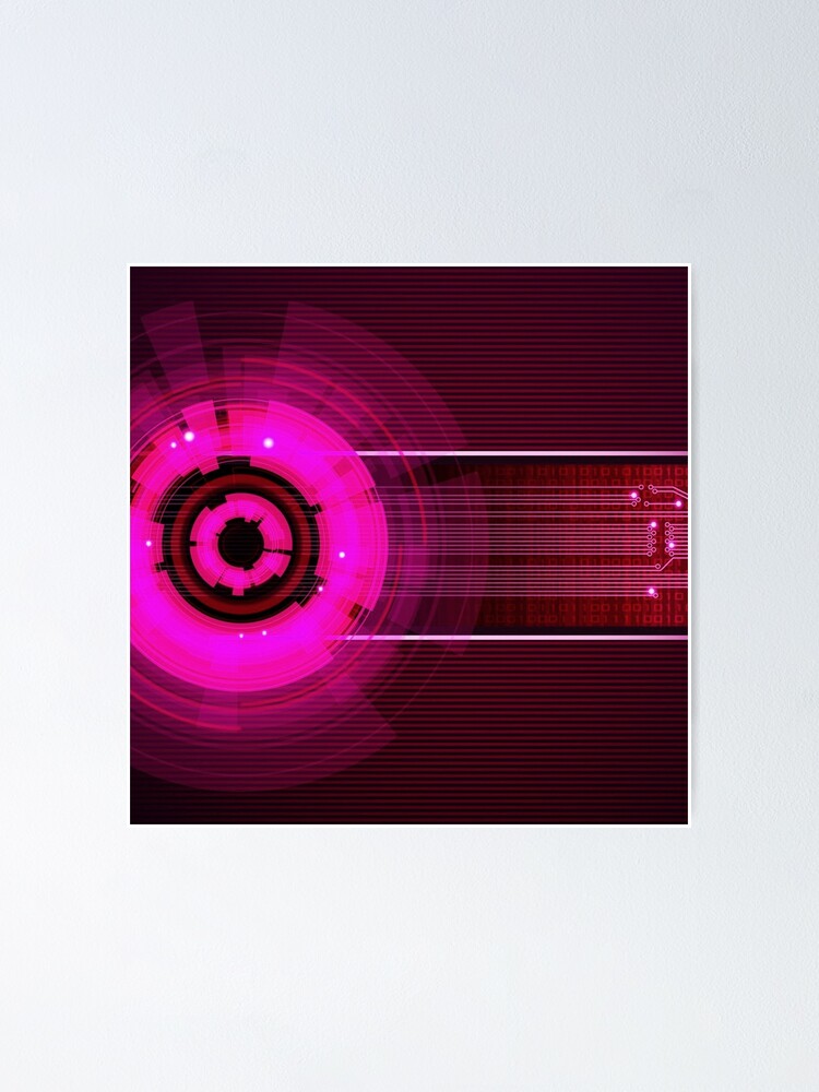 Thumbnail 1 of 3, Poster, Pink Digital Matrix Explosion Design designed and sold by NexusArts.