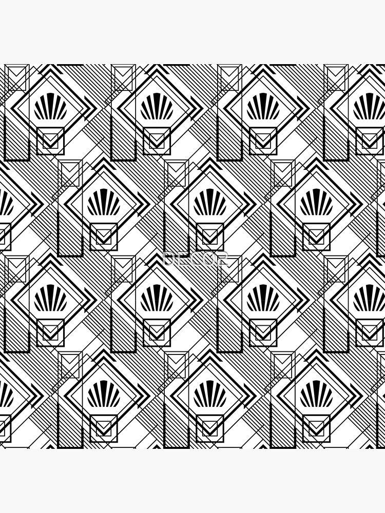 "Art Deco Geometric Black And White Exotic Pattern" Poster by DEC02