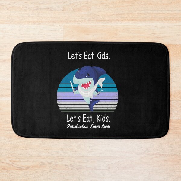 Item preview, Funny Let's Eat Kids Punctuation Saves Lives SharkThanksgiving Christmas designed and sold by sichaz.