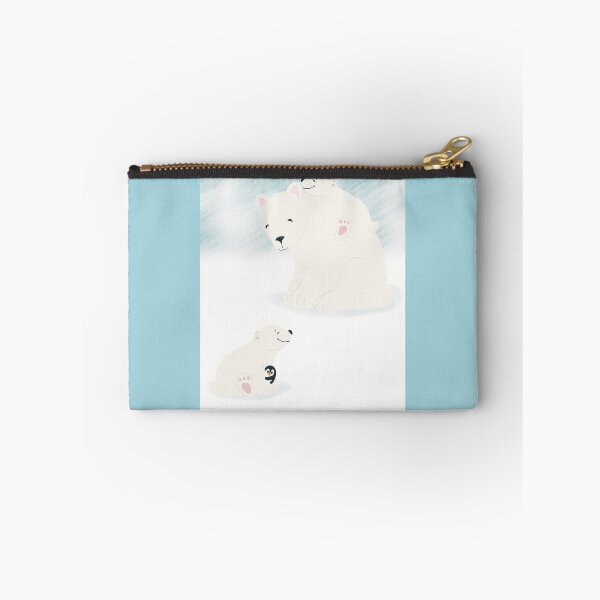 Item preview, Merry Christmas with mama polarbear and her two cubs in the snowstorm designed and sold by marina63.