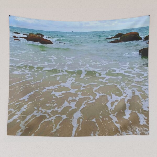 Item preview, Calm Beach | Waves | Light Blue Green Water | Embrulho Beach | Bombinhas | Brazil designed and sold by iwaya-bazaar.