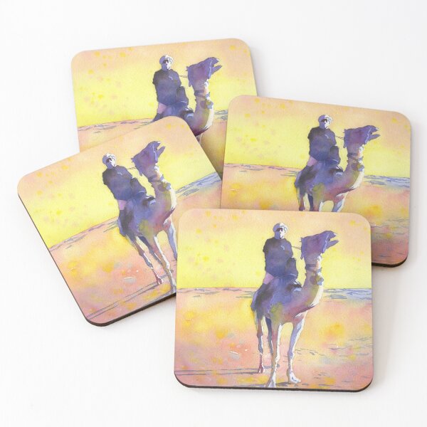 Item preview, Bedouin on camel in the Sahar desert- Tozeur, Tunisia.  Desert artwork Bedouin man painting colorful art designed and sold by rfoxphoto.