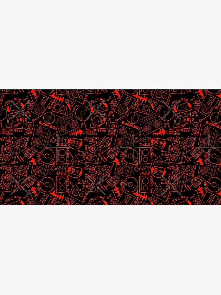 Throwback Hip Hop Music Pattern Trend Red by that5280lady