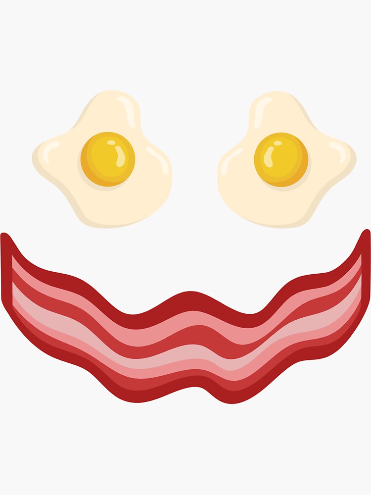 "Egg And Bacon Face Breakfast" Sticker for Sale by ZeusStudio Redbubble