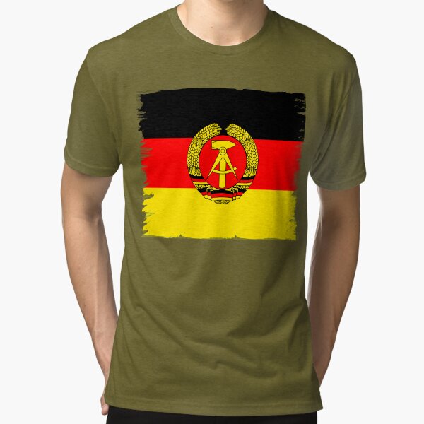 GDR flag german democratic republic symbol hammer spiked sickle Tri-blend T-Shirt